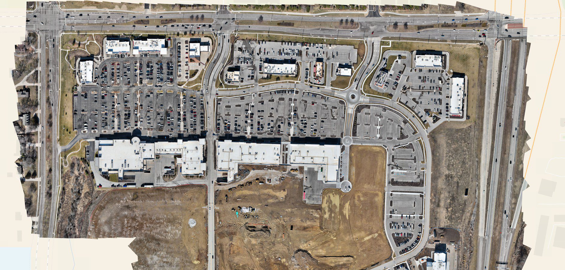 Drone mapping construction site Kansas City orthomosaic aerial